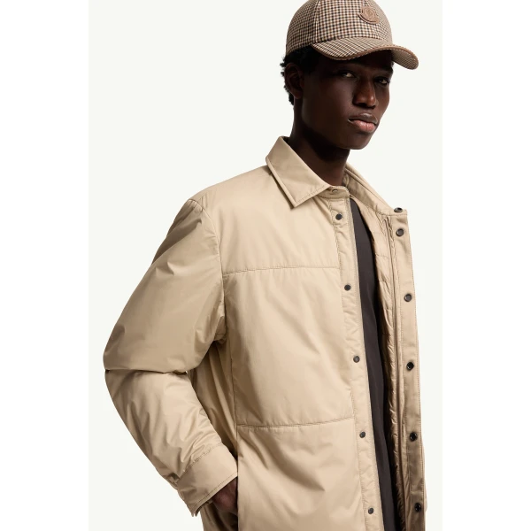 Moncler Revoline Down Shirt Jacket in Light Beige, view 6 | Men's Jackets | Coveti