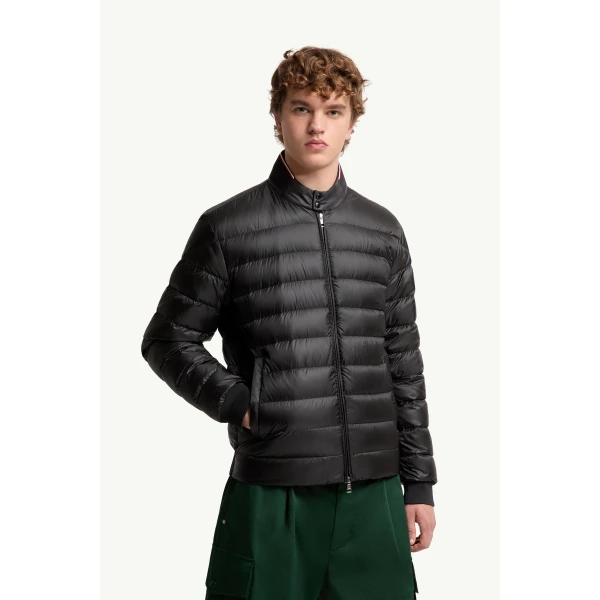 Moncler Rigel Short Down Jacket in Black, view 4 | Men's Jackets | Coveti