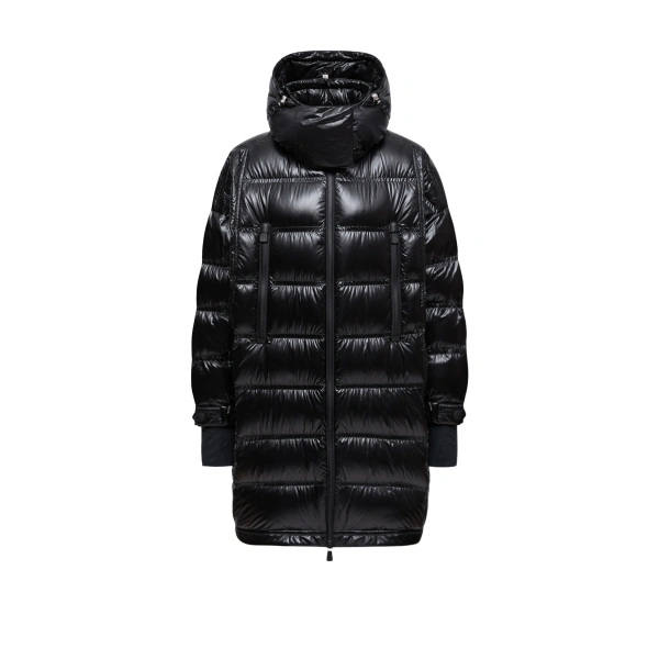 Rochelairs Hooded Long Down Jacket in Black
