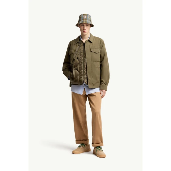 Moncler Roquille 3-in-1 Reversible Down Shirt Jacket in Olive Green, view 2 | Men's Jackets | Coveti