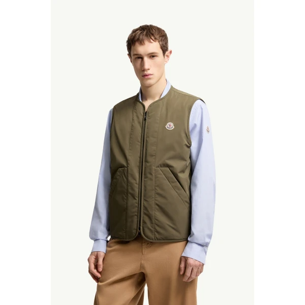 Moncler Roquille 3-in-1 Reversible Down Shirt Jacket in Olive Green, view 6 | Men's Jackets | Coveti