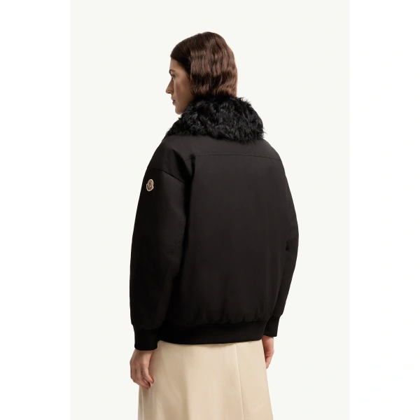 Moncler Rougequeue Short Down Jacket in Black, view 5 | Women's Puffer Jackets | Coveti
