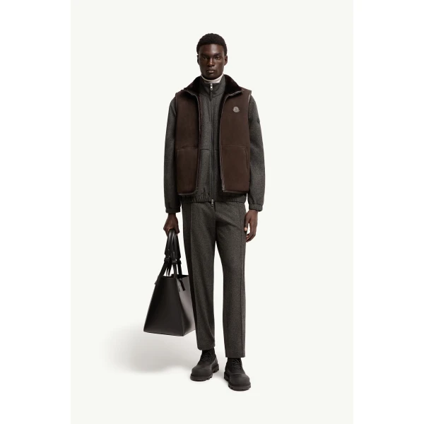 Moncler Rysfen Reversible Down Gilet in Brown, view 2 | Men's Jackets | Coveti