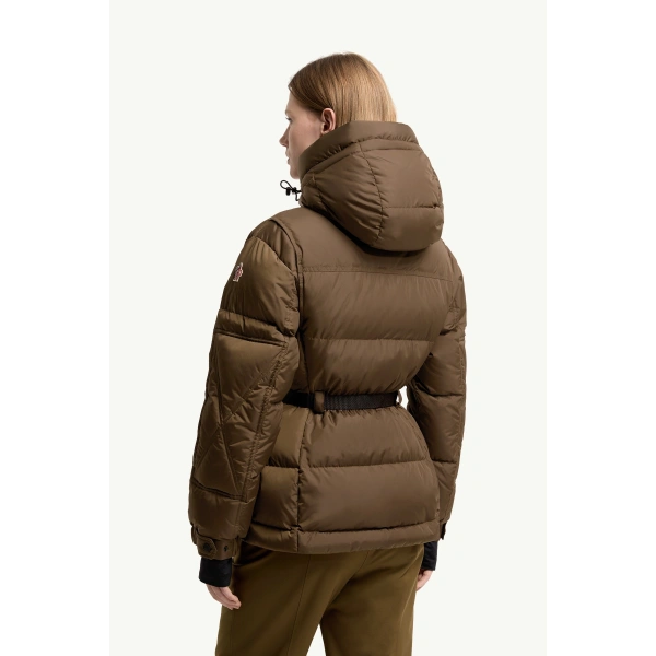 Moncler Salastrains Insulated Ski Jacket in Brown, view 5 | Women's Ski Jackets | Coveti