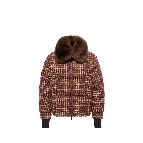 Sandane Tweed Short Down Jacket in Brown