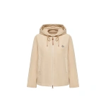 Moncler Sarracenia Hooded Jacket in Light Beige | Women's Jackets | Coveti