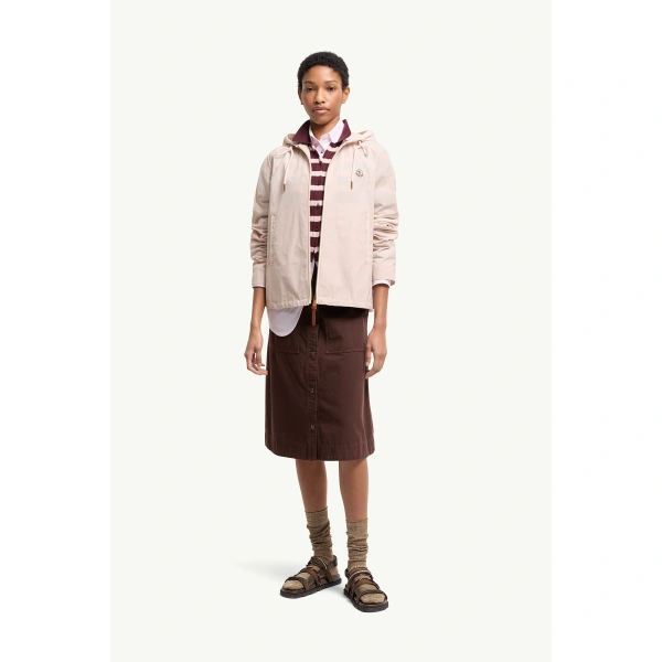 Moncler Sarracenia Hooded Jacket in Light Pink, view 2 | Women's Jackets | Coveti