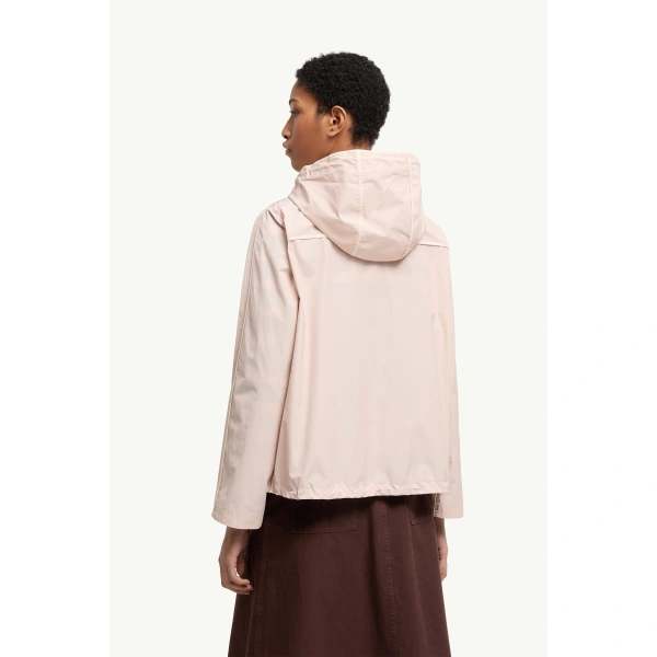 Moncler Sarracenia Hooded Jacket in Light Pink, view 5 | Women's Jackets | Coveti