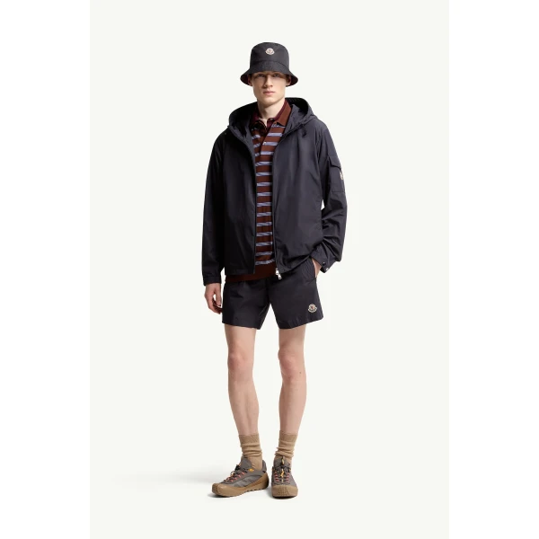 Moncler Sassiere Hooded Jacket in Navy Blue, view 2 | Men's Jackets | Coveti