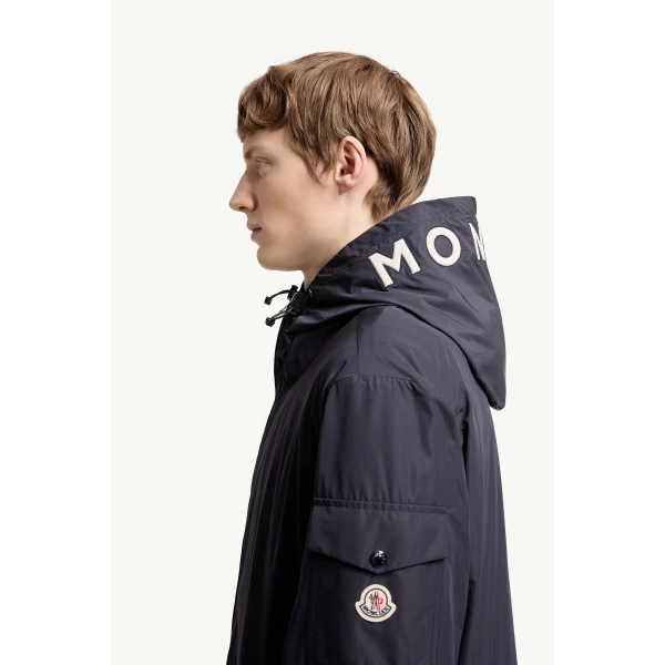 Moncler Sassiere Hooded Jacket in Navy Blue, view 3 | Men's Jackets | Coveti