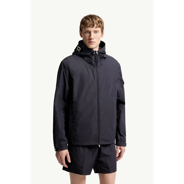 Moncler Sassiere Hooded Jacket in Navy Blue, view 4 | Men's Jackets | Coveti