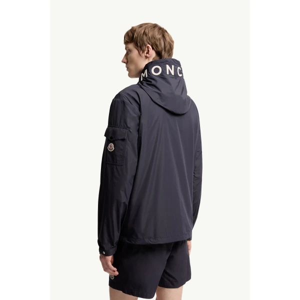 Moncler Sassiere Hooded Jacket in Navy Blue, view 5 | Men's Jackets | Coveti