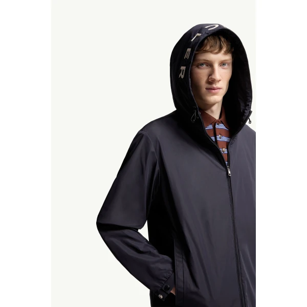Moncler Sassiere Hooded Jacket in Navy Blue, view 6 | Men's Jackets | Coveti