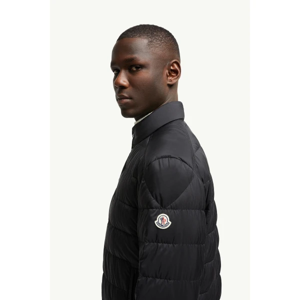 Moncler Selves Short Down Jacket in Black, view 3 | Men's Jackets | Coveti