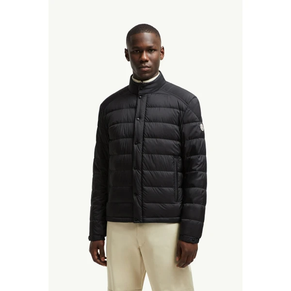 Moncler Selves Short Down Jacket in Black, view 4 | Men's Jackets | Coveti