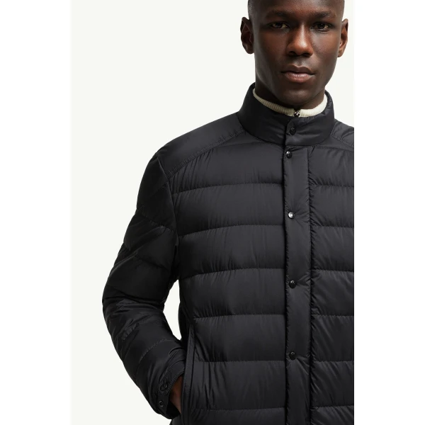 Moncler Selves Short Down Jacket in Black, view 6 | Men's Jackets | Coveti