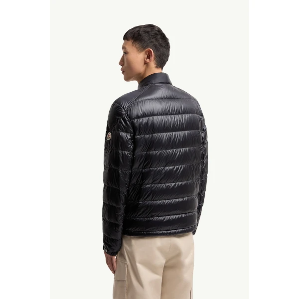 Moncler Selves Short Down Jacket in Shiny Dark Blue, view 5 | Men's Jackets | Coveti