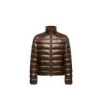 Moncler Sergesta Packable Short Down Jacket in Dark Brown | Men's Jackets | Coveti