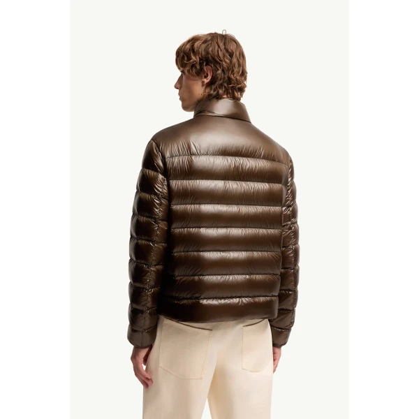 Moncler Sergesta Packable Short Down Jacket in Dark Brown, view 5 | Men's Jackets | Coveti