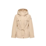 Moncler Serin Hooded Cotton Blend Parka in Light Beige | Women's Jackets | Coveti