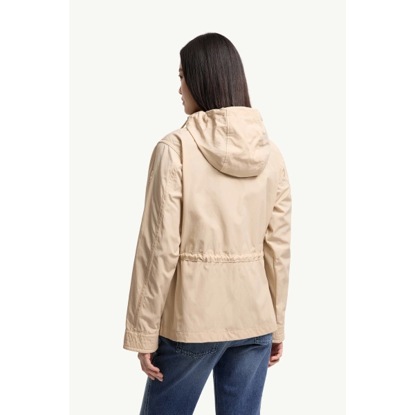 Moncler Serin Hooded Cotton Blend Parka in Light Beige, view 5 | Women's Jackets | Coveti