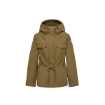 Moncler Serin Hooded Cotton Blend Parka in Olive Green | Women's Jackets | Coveti