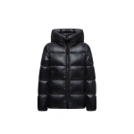 Moncler Serittes Hooded Short Down Jacket in Black | Women's Puffer Jackets | Coveti