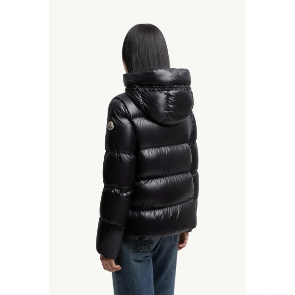 Moncler Serittes Hooded Short Down Jacket in Black, view 5 | Women's Puffer Jackets | Coveti