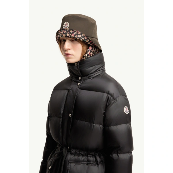 Moncler Sesie Hooded Short Down Jacket in Black, view 3 | Women's Puffer Jackets | Coveti