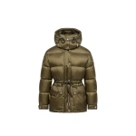 Moncler Sesie Hooded Short Down Jacket in Olive Green | Women's Puffer Jackets | Coveti
