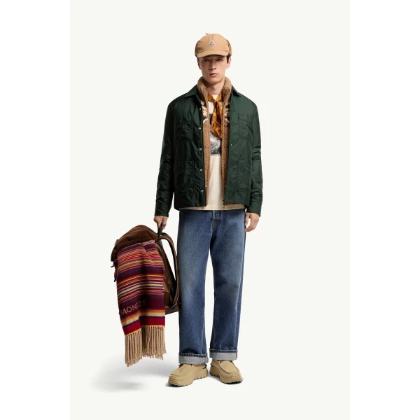 Moncler Shirt Jacket in Dark Green, view 2 | Men's Jackets | Coveti