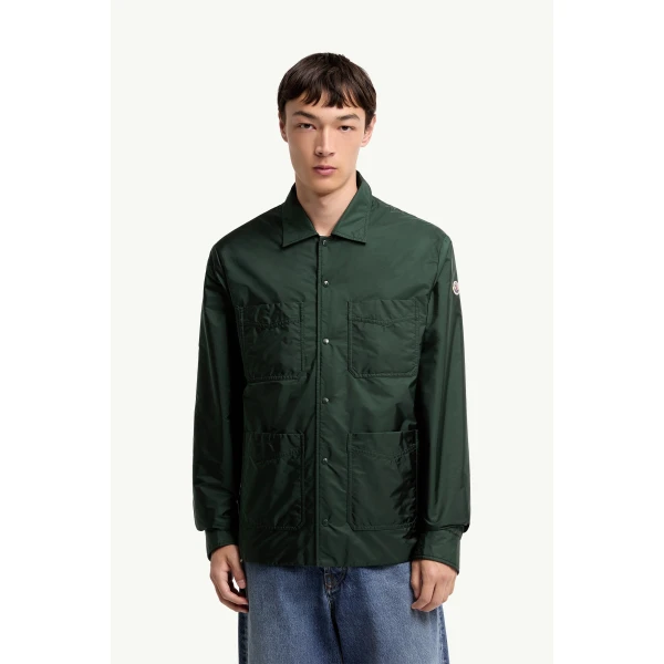 Moncler Shirt Jacket in Dark Green, view 4 | Men's Jackets | Coveti