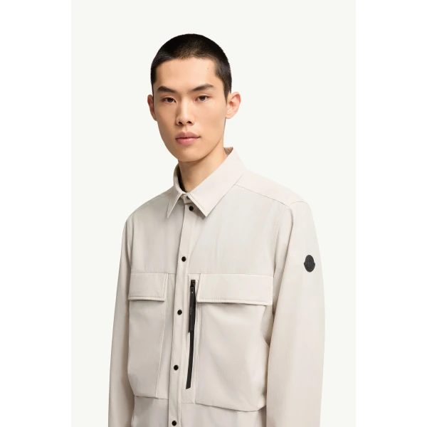 Moncler Shirt Jacket in White Ivory, view 3 | Men's Jackets | Coveti