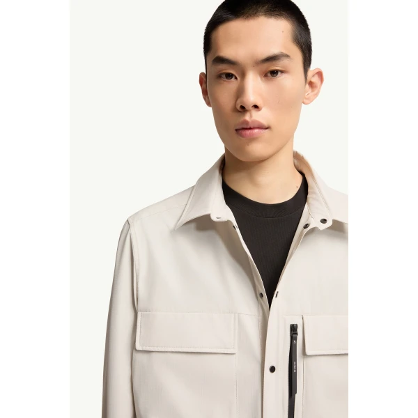 Moncler Shirt Jacket in White Ivory, view 6 | Men's Jackets | Coveti