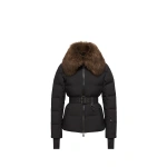 Moncler Sioule Shearling-Trimmed Insulated Ski Jacket in Black | Women's Ski Jackets | Coveti