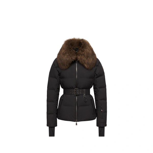 Sioule Shearling-Trimmed Insulated Ski Jacket in Black