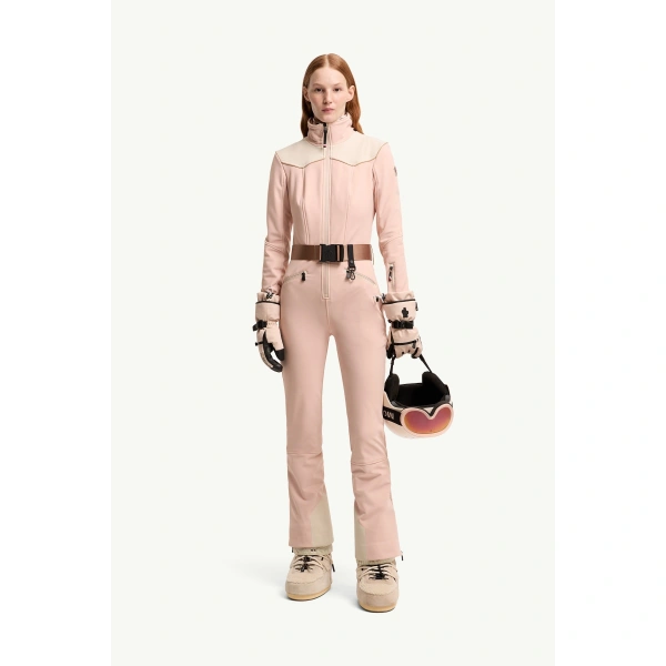 Moncler Ski Suit in Pink, view 2 | Women's Ski Suits | Coveti