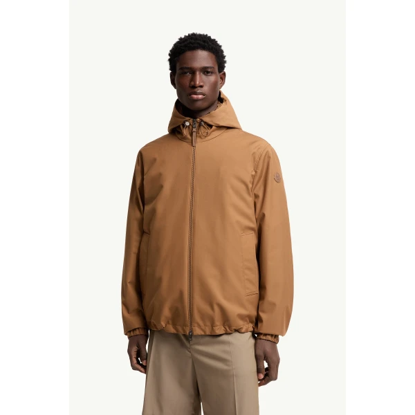 Moncler Skirnix 3-in-1 Short Down Jacket in Camel Beige, view 4 | Men's Jackets | Coveti