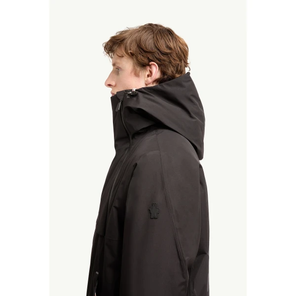 Moncler Staz Hooded GORE-TEX Ski Jacket in Black, view 3 | Men's Skiwear | Coveti
