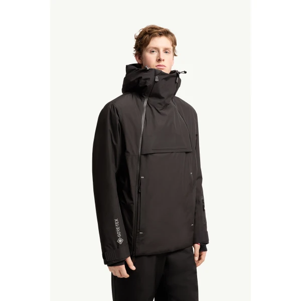 Moncler Staz Hooded GORE-TEX Ski Jacket in Black, view 4 | Men's Skiwear | Coveti