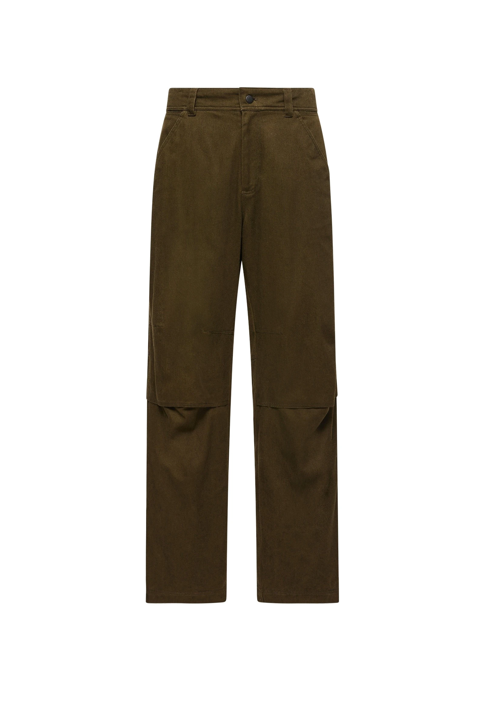 Moncler Straight Leg Cotton Trousers in Olive Green Moncler Straight Leg Cotton Trousers in Olive Green | Men's Trousers | Coveti