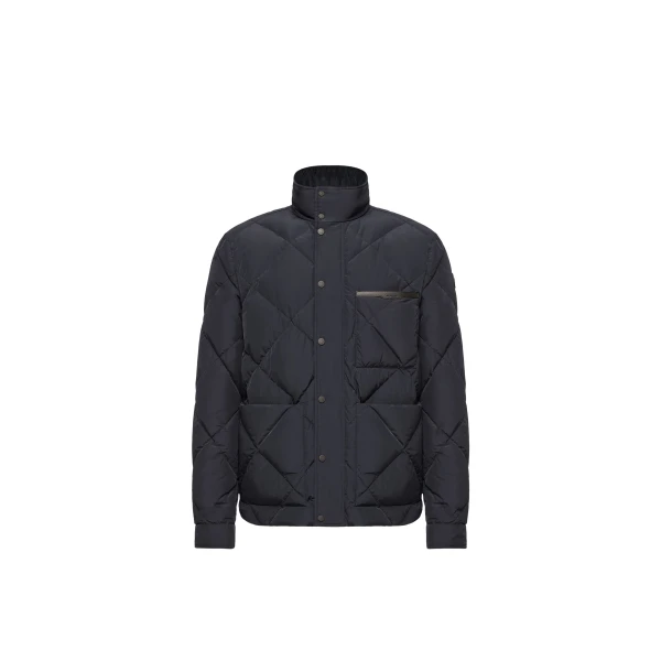 Moncler Surlake Diamond-Quilted Short Down Jacket in Navy Blue | Men's Jackets | Coveti