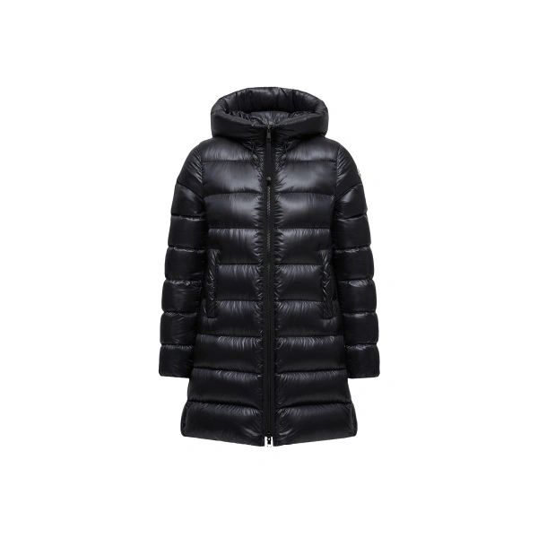 Suyenne Hooded Mid-Length Down Jacket in Black