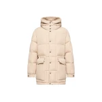 Moncler Sylmara Hooded Long Down Jacket in Light Beige Moncler Sylmara Hooded Long Down Jacket in Light Beige | Men's Coats | Coveti