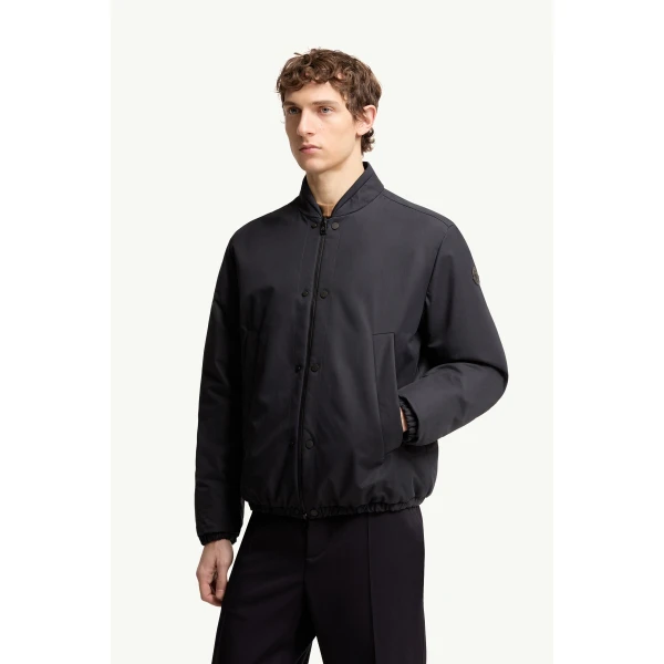Moncler Tafoni Reversible Down Bomber Jacket in Navy Blue, view 4 | Men's Jackets | Coveti