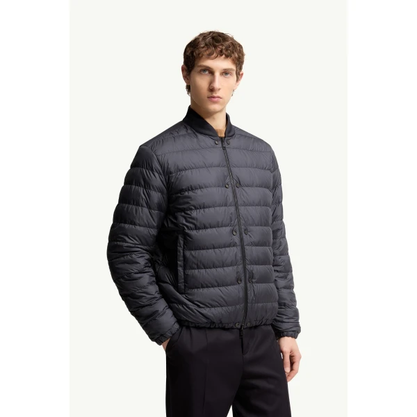 Moncler Tafoni Reversible Down Bomber Jacket in Navy Blue, view 6 | Men's Jackets | Coveti