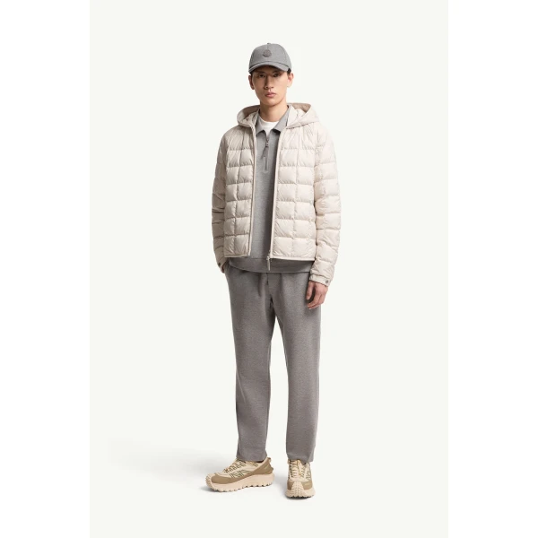 Moncler Tahrir Square-Quilted Hooded Down Jacket in Light Beige, view 2 | Men's Jackets | Coveti