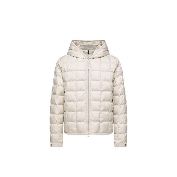 Moncler Tahrir Square-Quilted Hooded Down Jacket in Light Beige | Men's Jackets | Coveti