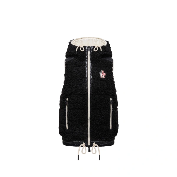 Moncler Teddy Hooded Insulated Gilet in Black | Women's Vests and Gilets | Coveti