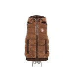 Moncler Teddy Hooded Insulated Gilet in Brown | Women's Vests and Gilets | Coveti